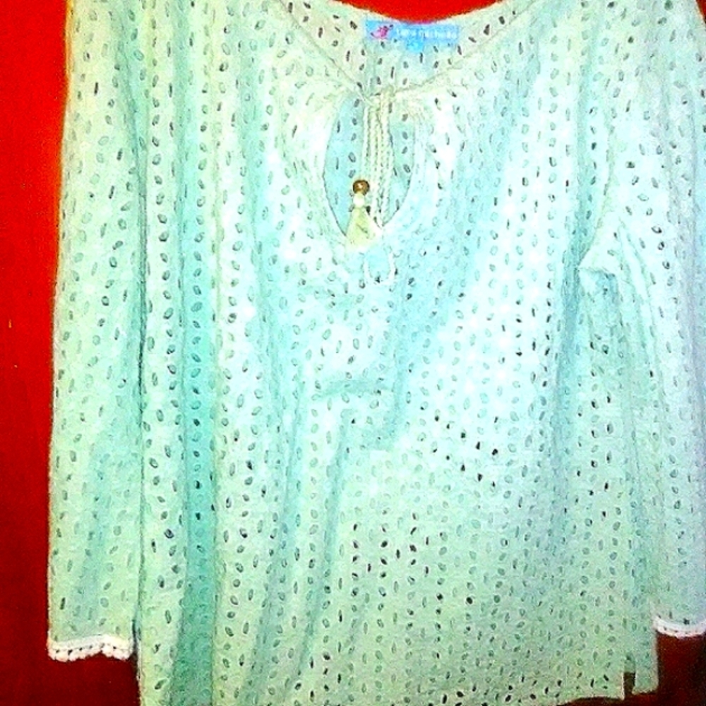 Eyelet pullover swim coverup